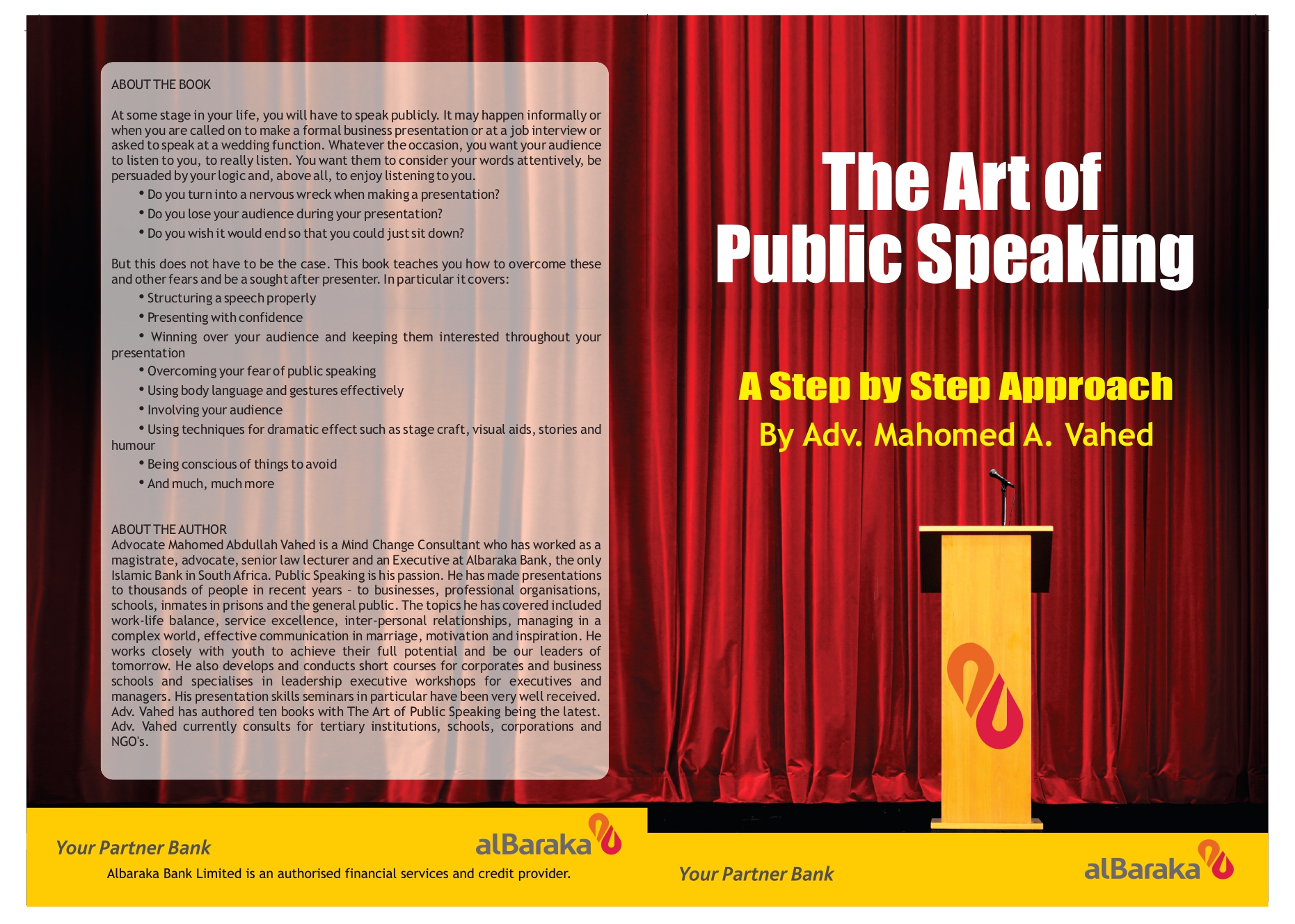 Cover: The Art of Public Speaking by Adv. Mahomed Vahed